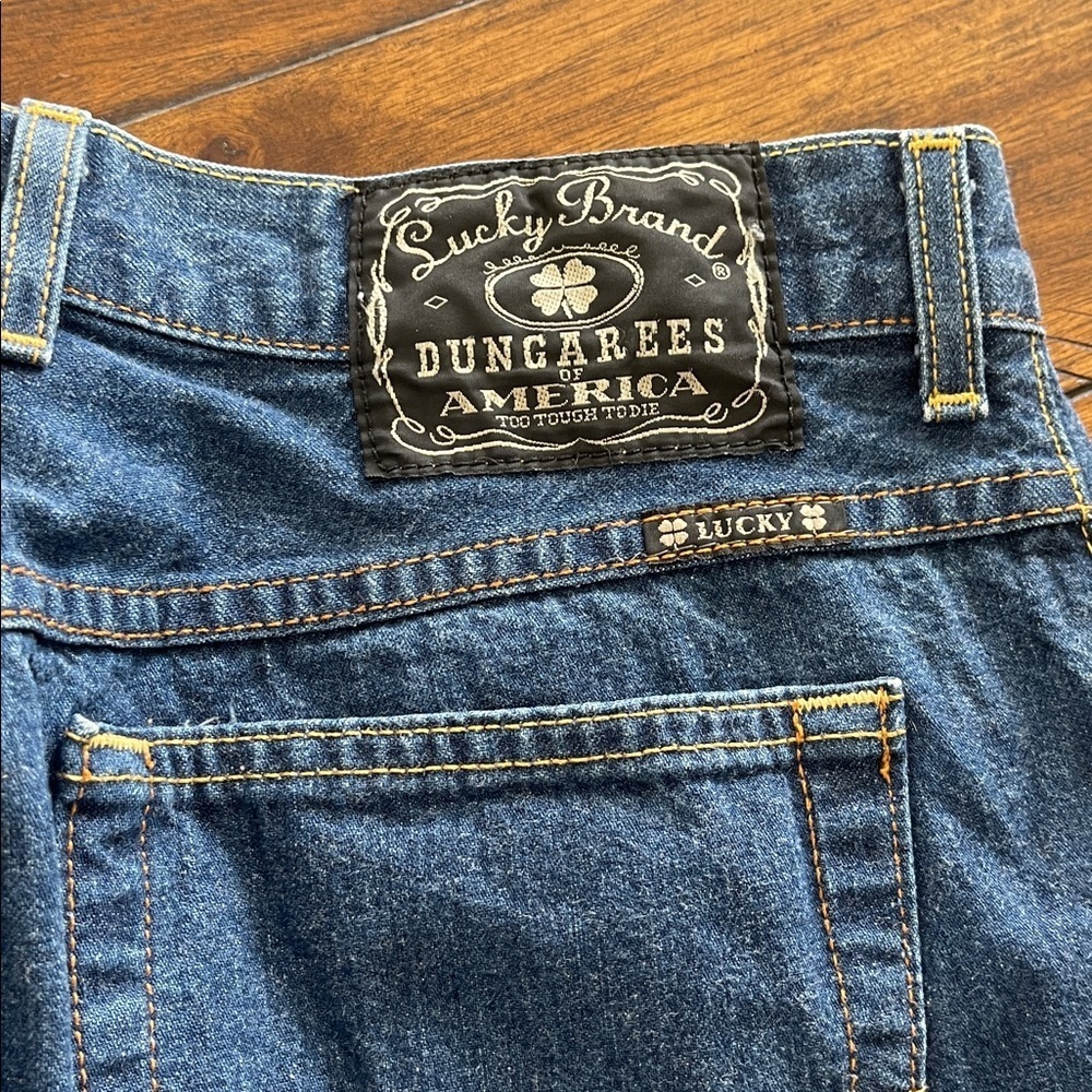 Vintage Lucky Brand Dungarees Easy Rider bootcut blue jeans 6/28 USA made Y2K - Picture 7 of 12